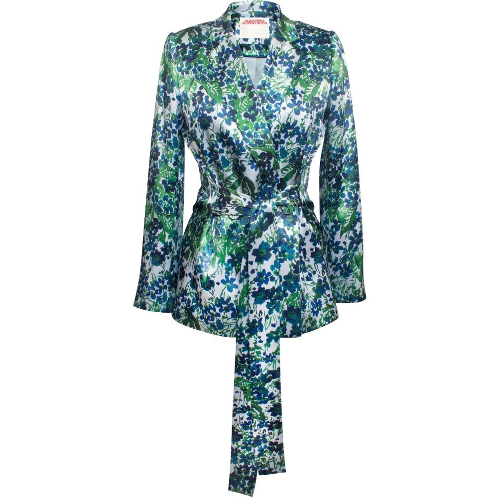Floral Green and Blue Blazer